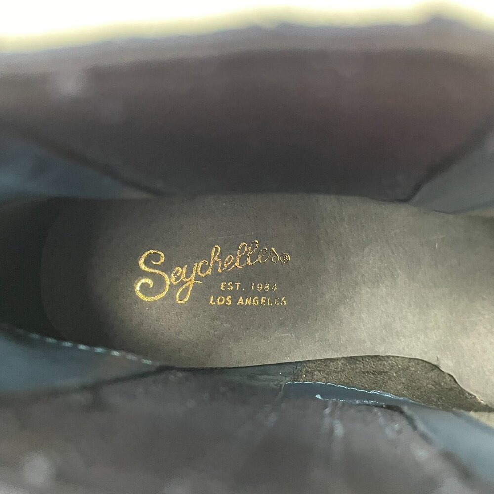 Seychelles Blue Suede Ankle Bootie with Offset Block Heel - Picture 7 of 8